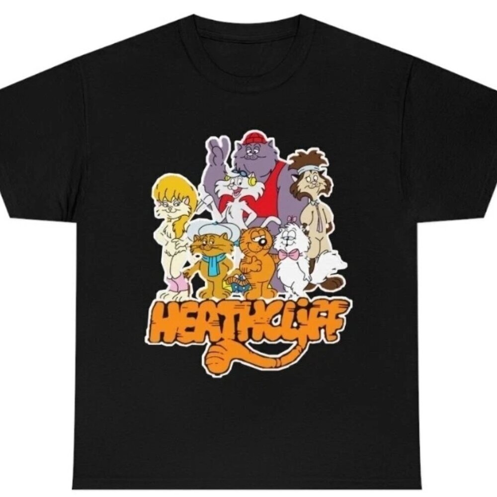 Heathcliff Unisex T Shirt NEW Retro Style 80s cartoon Funny shirt .